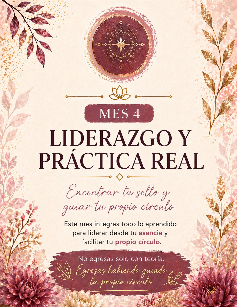 Mes 4 — Liderazgo y Práctica Real · Encontrar tu sello y guiar tu propio círculo